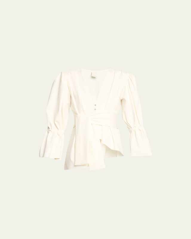 Colon Statement-Sleeve Two-Piece Swimsuit